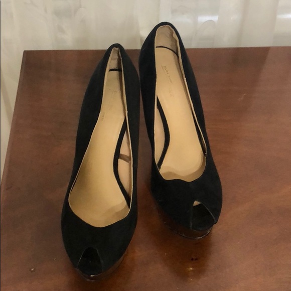 Zara peep toe pump with metallic platform - Picture 6 of 8